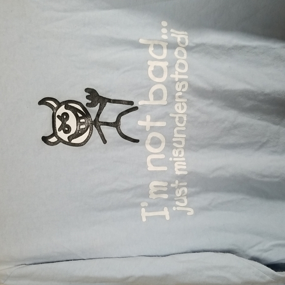 Boy's Long Sleeve Shirt Size L "I'm not bad just misunderstood!" - Picture 2 of 7